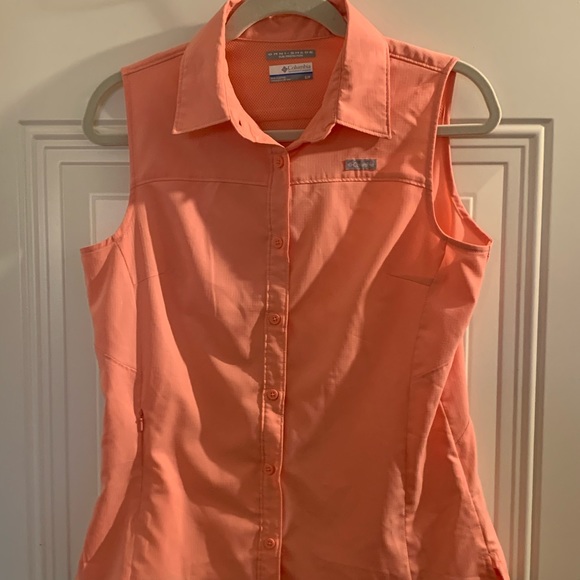 Columbia Omni Shade Sleeveless Shirt Coral Size S - Picture 2 of 6